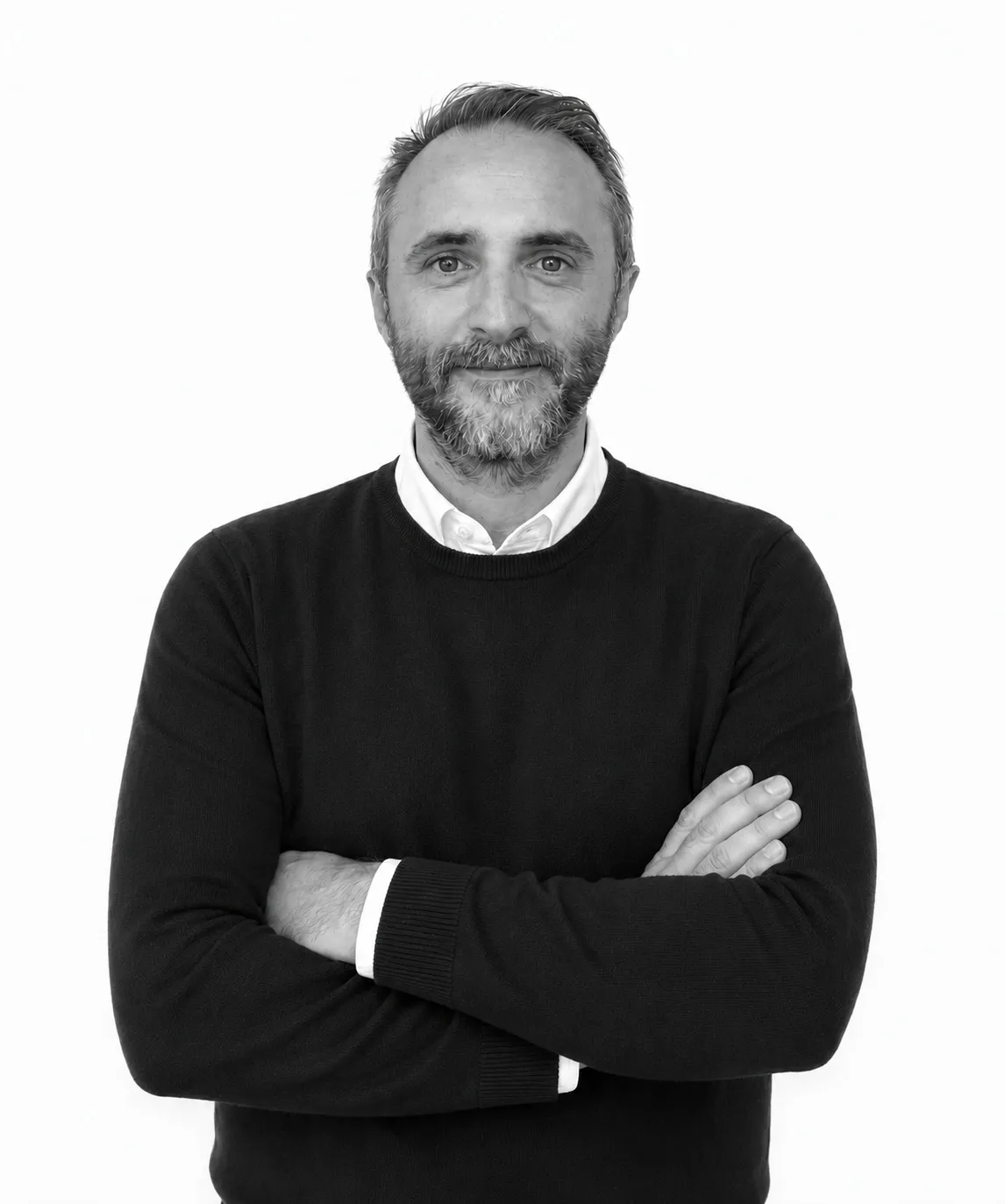 Francesc Fernandez, CEO de mkpro, retrato en blanco y negro